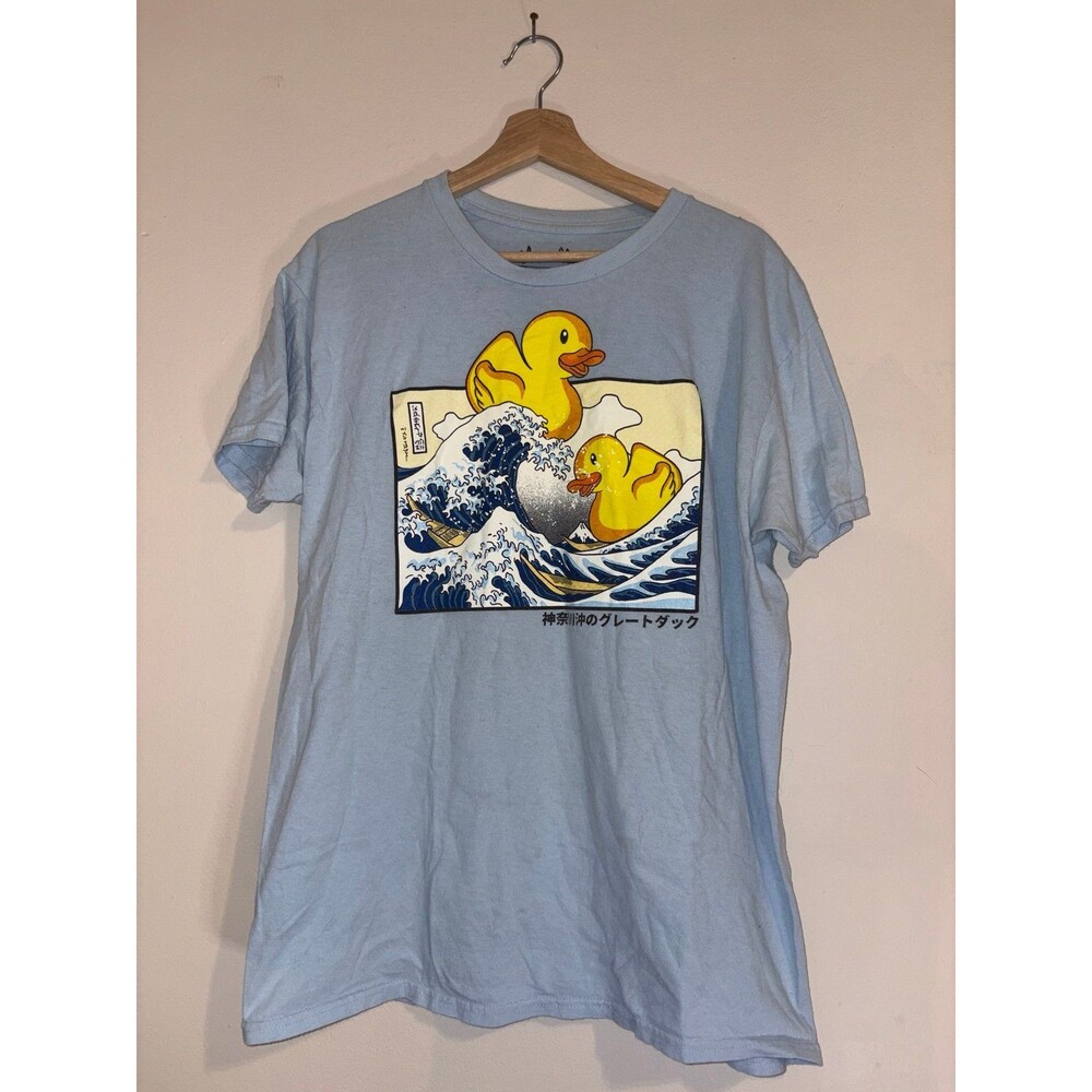 Threadless Rubber Ducky on the Wave Graphic Novelty Shirt - Size Large
